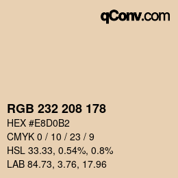 Color code: RGB 232 208 178 | qconv.com