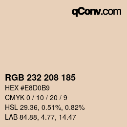 カラーコード: RGB 232 208 185 | qconv.com