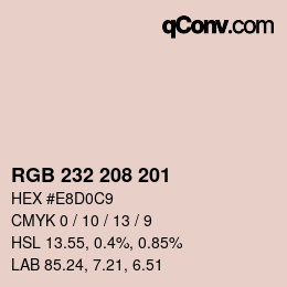 Color code: RGB 232 208 201 | qconv.com