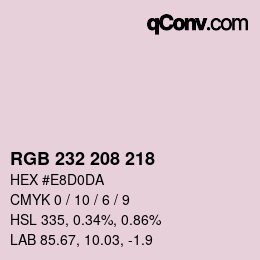 Color code: RGB 232 208 218 | qconv.com