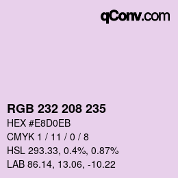 Farbcode: RGB 232 208 235 | qconv.com