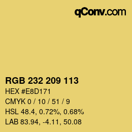 Color code: RGB 232 209 113 | qconv.com