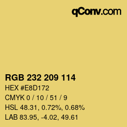 Color code: RGB 232 209 114 | qconv.com