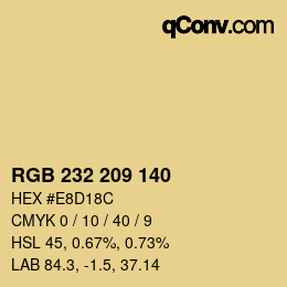 Color code: RGB 232 209 140 | qconv.com