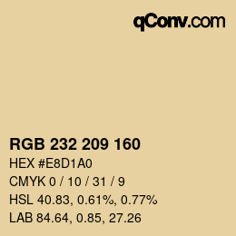 Color code: RGB 232 209 160 | qconv.com
