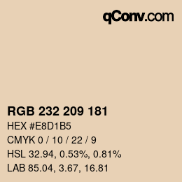 Color code: RGB 232 209 181 | qconv.com