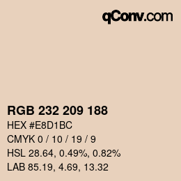 Color code: RGB 232 209 188 | qconv.com