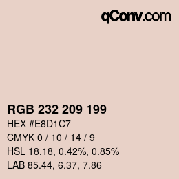 Color code: RGB 232 209 199 | qconv.com