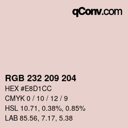 Color code: RGB 232 209 204 | qconv.com