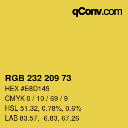 Color code: RGB 232 209 73 | qconv.com