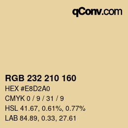 Farbcode: RGB 232 210 160 | qconv.com