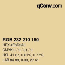 Color code: RGB 232 210 160 | qconv.com