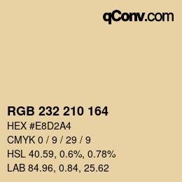 Código de color: RGB 232 210 164 | qconv.com