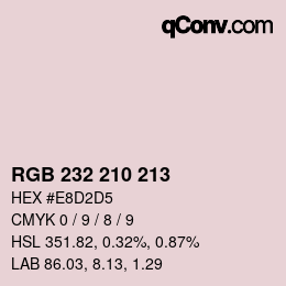 Color code: RGB 232 210 213 | qconv.com