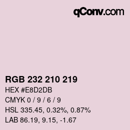 Color code: RGB 232 210 219 | qconv.com
