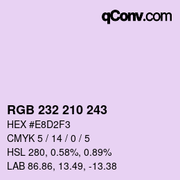 Color code: RGB 232 210 243 | qconv.com