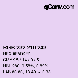 Color code: RGB 232 210 243 | qconv.com