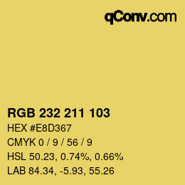 Color code: RGB 232 211 103 | qconv.com