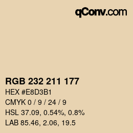 Código de color: RGB 232 211 177 | qconv.com