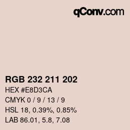 Farbcode: RGB 232 211 202 | qconv.com