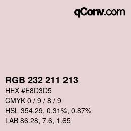 Color code: RGB 232 211 213 | qconv.com