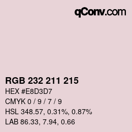 Color code: RGB 232 211 215 | qconv.com