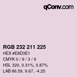 Color code: RGB 232 211 225 | qconv.com