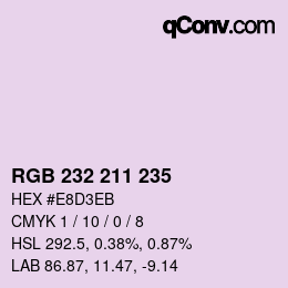 Color code: RGB 232 211 235 | qconv.com