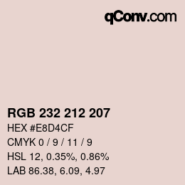 Color code: RGB 232 212 207 | qconv.com
