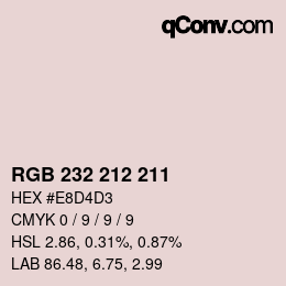 Color code: RGB 232 212 211 | qconv.com