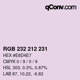 颜色代码: RGB 232 212 231 | qconv.com