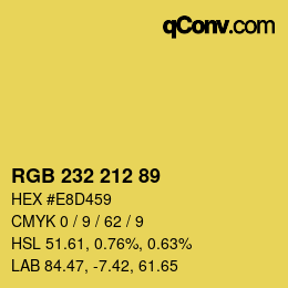 Color code: RGB 232 212 89 | qconv.com
