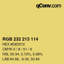 Color code: RGB 232 213 114 | qconv.com