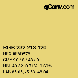 Color code: RGB 232 213 120 | qconv.com