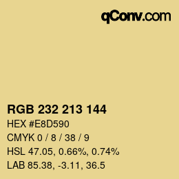 Farbcode: RGB 232 213 144 | qconv.com