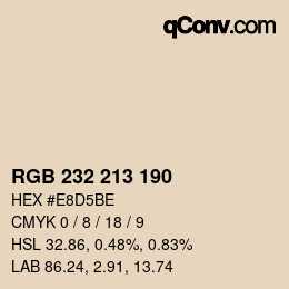 Code couleur: RGB 232 213 190 | qconv.com