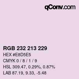 Color code: RGB 232 213 229 | qconv.com