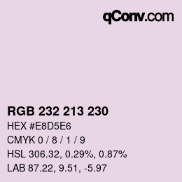 Color code: RGB 232 213 230 | qconv.com