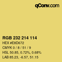 Color code: RGB 232 214 114 | qconv.com
