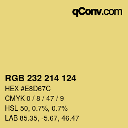 Color code: RGB 232 214 124 | qconv.com