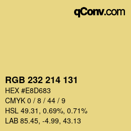 Código de color: RGB 232 214 131 | qconv.com