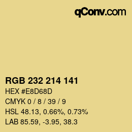 Color code: RGB 232 214 141 | qconv.com