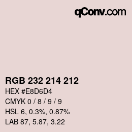 カラーコード: RGB 232 214 212 | qconv.com