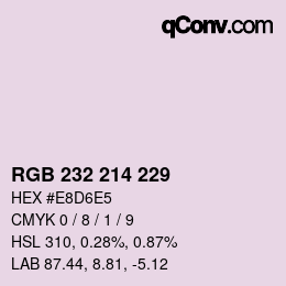 カラーコード: RGB 232 214 229 | qconv.com
