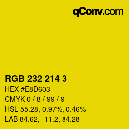 颜色代码: RGB 232 214 3 | qconv.com