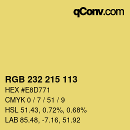 Color code: RGB 232 215 113 | qconv.com
