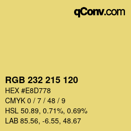 颜色代码: RGB 232 215 120 | qconv.com