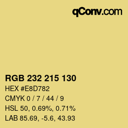 Color code: RGB 232 215 130 | qconv.com