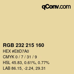 Color code: RGB 232 215 160 | qconv.com