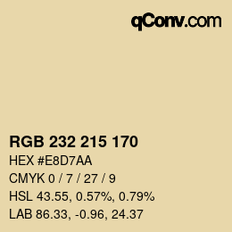 Color code: RGB 232 215 170 | qconv.com